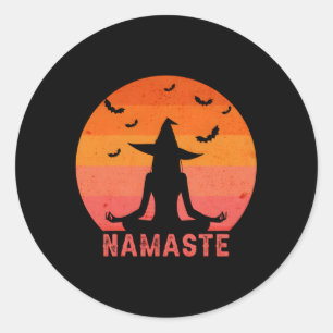 Namaste Witches Halloween Yoga Witch Runt Klistermärke