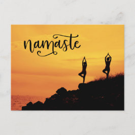Namaste Woman Modern Andlig Meditation Yoga Vykort