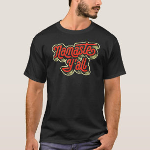 Namaste Yall Typography Southern Yoga Eighties 2 T Shirt