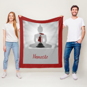 Namaste Yoga Buddha Munk Andlig Metaphysisk Fleecefilt
