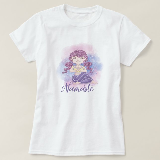 Namaste Yoga Flicka T-Shirt (Design framsida)