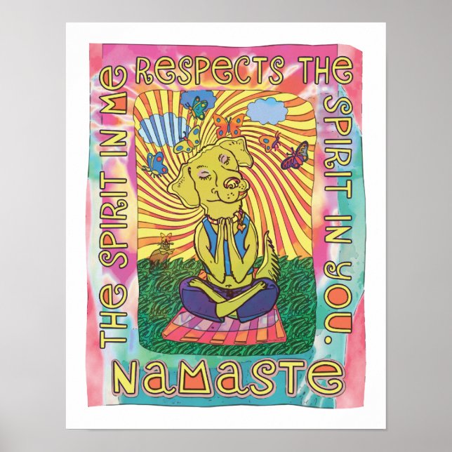 Namaste Yoga Hund Poster (Framsidan)
