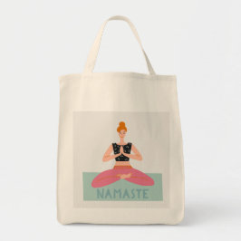 Namaste Yoga Illustration Cute Tote Bag Tygkasse