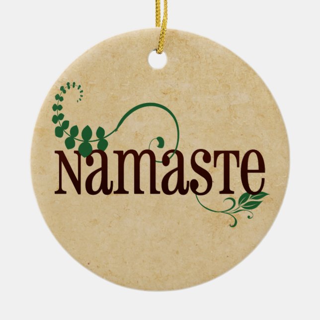 Namaste Yoga Julgransprydnad Keramik (Framsidan)
