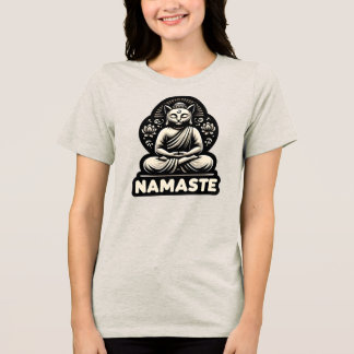 Namaste Yoga-katt i Buddha-pott T Shirt