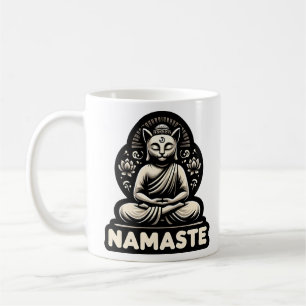 Namaste Yoga-katt i en Buddha-pose Tri-Blend Shirt Kaffemugg