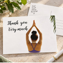 Namaste Yoga kvinna höjer handen Tack