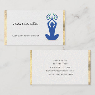 Namaste Yoga Lotus position Gold Foil Visitkort
