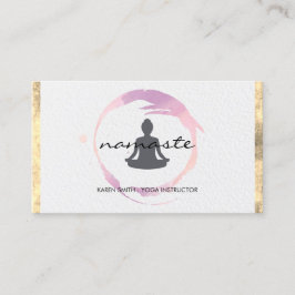 Namaste Yoga Lotus Position Guld Trim Grunge Visitkort