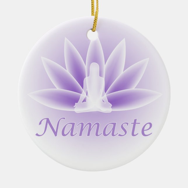 Namaste Yoga Lotus Woman Flower Violet Ornament (Framsidan)