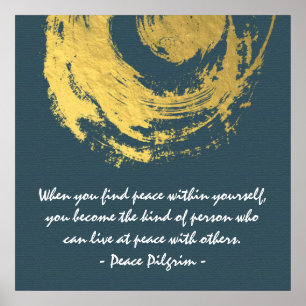 Namaste Yoga Meditation citerar blått Guld ZEN-tec Poster