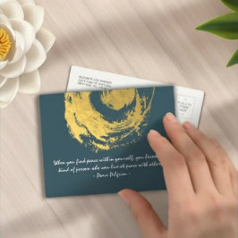 Namaste Yoga Meditation citerar blått Guld ZEN-tec Vykort