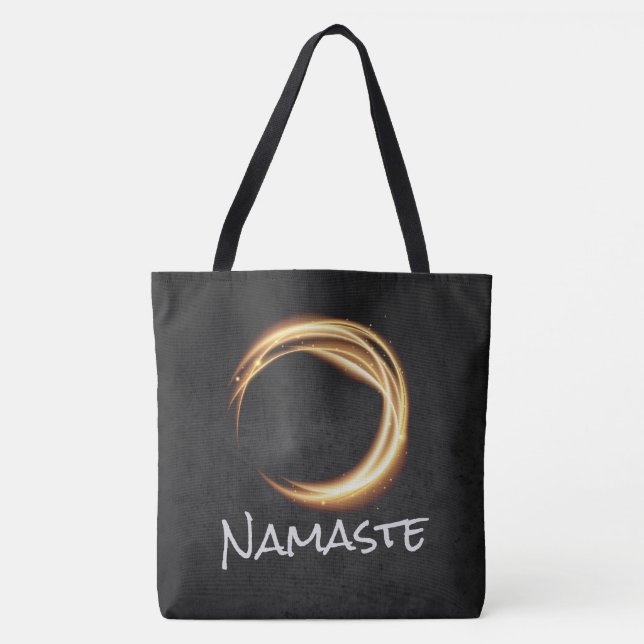 Namaste Yoga Meditation Instructor Black Guld ZEN Tygkasse (Framsida)
