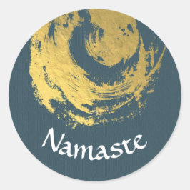 Namaste Yoga Meditation-instruktor Blue Guld ZEN Runt Klistermärke