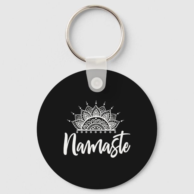 Namaste Yoga Meditation Övning Yoga Present  Nyckelring (Framsida)