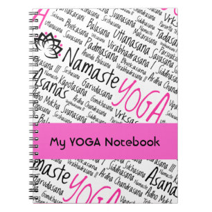 Namaste Yoga placerar Asana poserar Sanskrit namn Anteckningsbok