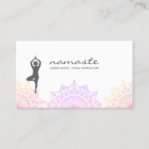 Namaste Yoga Pose Tribal Mönster Visitkort