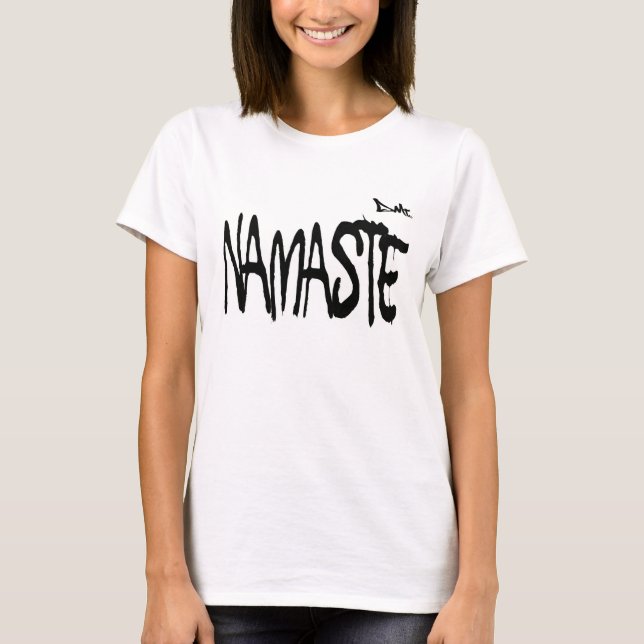 NAMASTE YOGA SHIRT with FLOWER BAK-TRYCK Tee (Framsida)