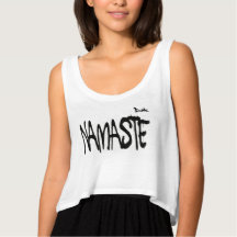NAMASTE YOGA SHIRT with FLOWER BAK-TRYCK