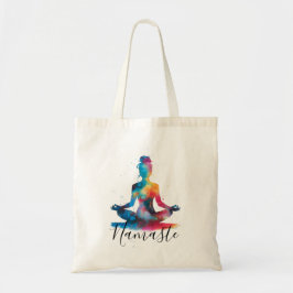 Namaste Yoga Silhouette | Färgfull meditation Tygkasse