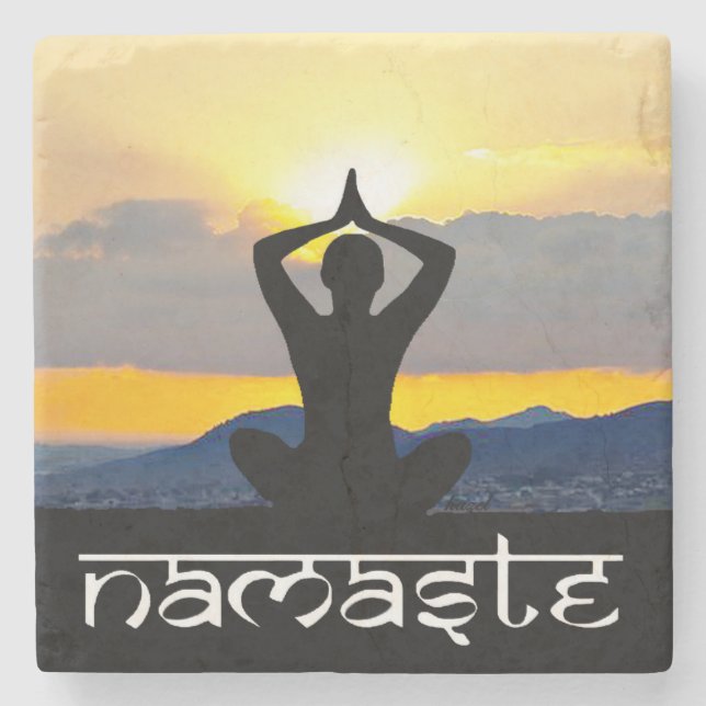 Namaste, Yoga Sunrise, Underlägg Sten (Framsidan)