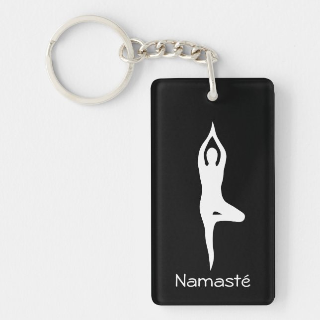 Namasté yoga träd pose silhouette anpassningsbar k (Framsidan)