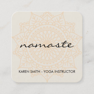 Namaste Yoga Tribal Mönster Fyrkantigt Visitkort