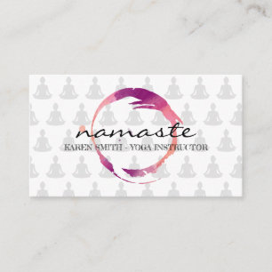 Namaste Yoga Tribal Mönster lotus   Hälsa Visitkort