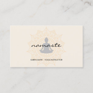 Namaste Yoga Tribal mönster med lotusposition Visitkort