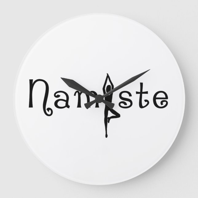 Namaste Yoga Wall Clock Stor Klocka (Framsida)