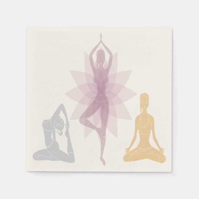 Namaste,yoga,yogi,kvinnor,chakra,chi,andlig,zen Pappersservett (Framsidan)