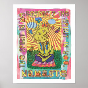Namaste Yogahund Poster