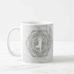 Namaste yogaställning Mandala-mönster Kaffemugg
