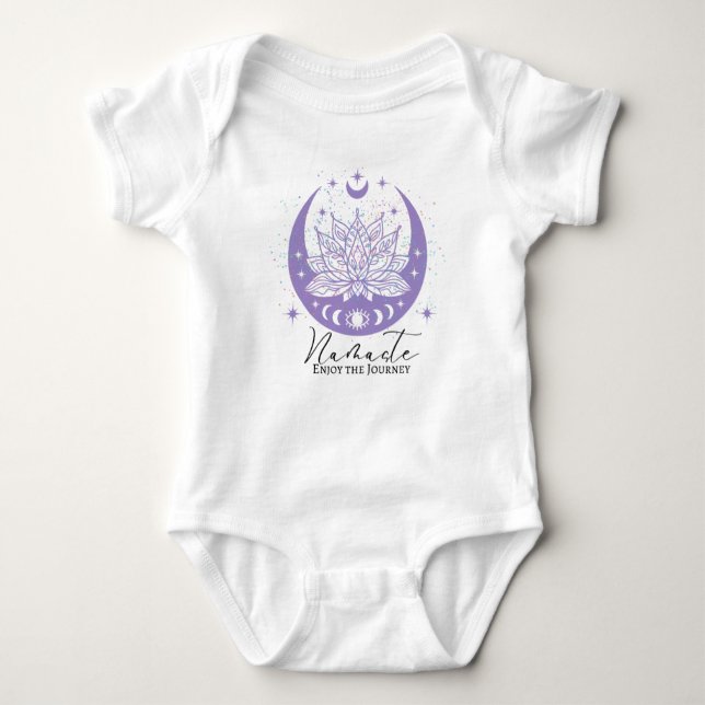 Namaste Zen Måne Cycle Lotus Njut av resan T Shirt (Framsida)