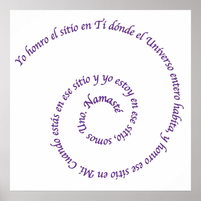 Namaste'en Español Poster (Framsidan)