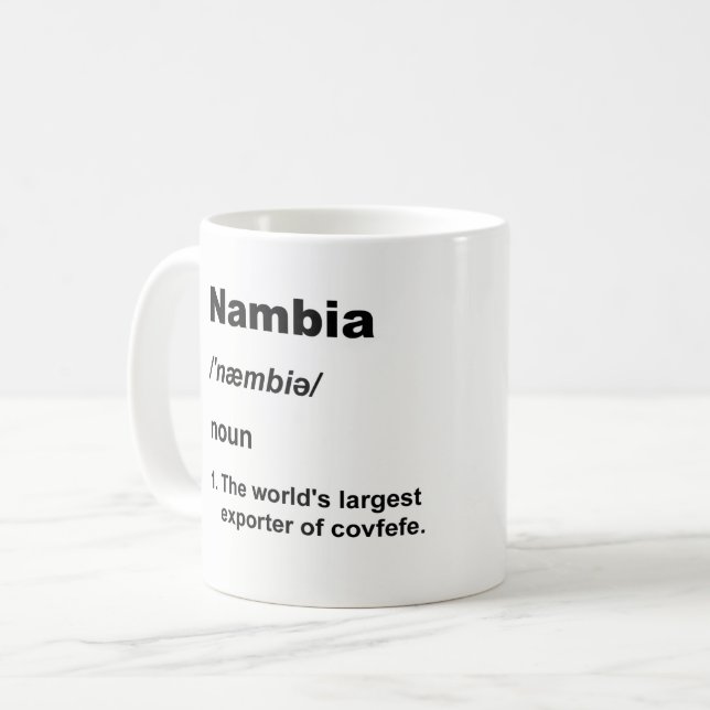 Nambia och covfefe kaffemugg (Framsida vänster)