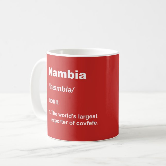 Nambia och covfefe kaffemugg (Framsida vänster)
