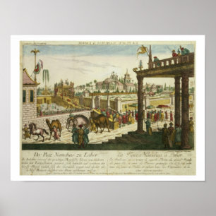 Namchas ställe i Lahore, visning den guld- Poster