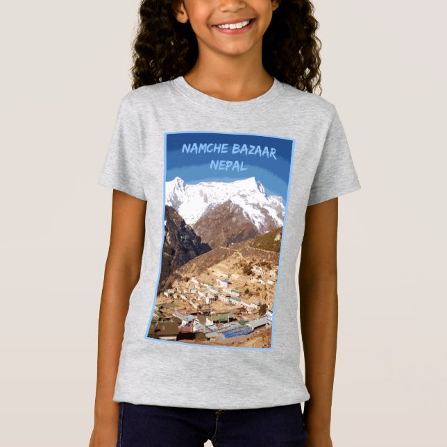 Namche Bazaar and Mounview, Nepal T Shirt (Framsida)
