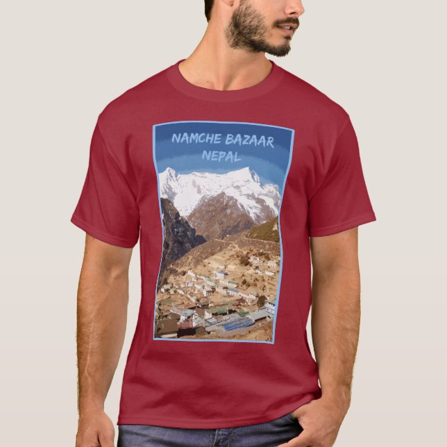 Namche Bazaar and Mounview, Nepal T-Shirt (Framsida)