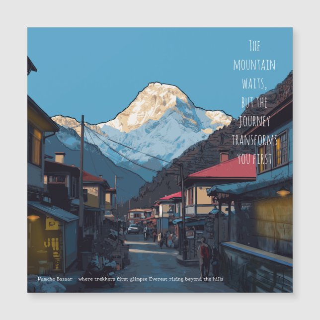 Namche Bazaar Everest Morgonäventyr Magnet (Framsida)