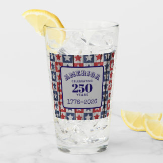 Name 250 years 1776-2026 Geometric Stars Pint Glaskopp