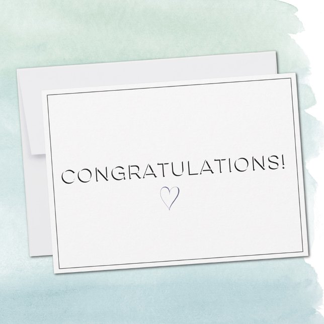 Name, Address || Bright White Congratulations Flat Anteckningskort (Skapare uppladdad)