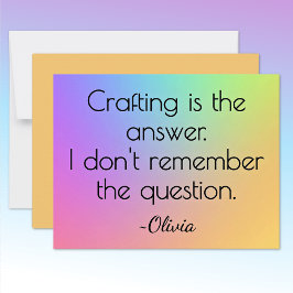 Name, Bright Gradient Rainbow All-Occasion Flat Anteckningskort