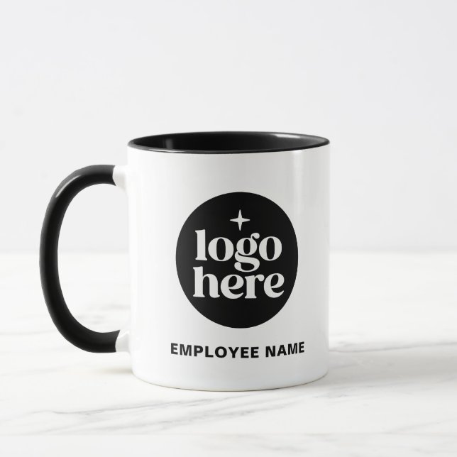 Name Business Branding Custom Employee Logo Mugg (Vänster)