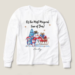 Name || Cute Snowman, Penguins Youth Long Sleeve T Shirt