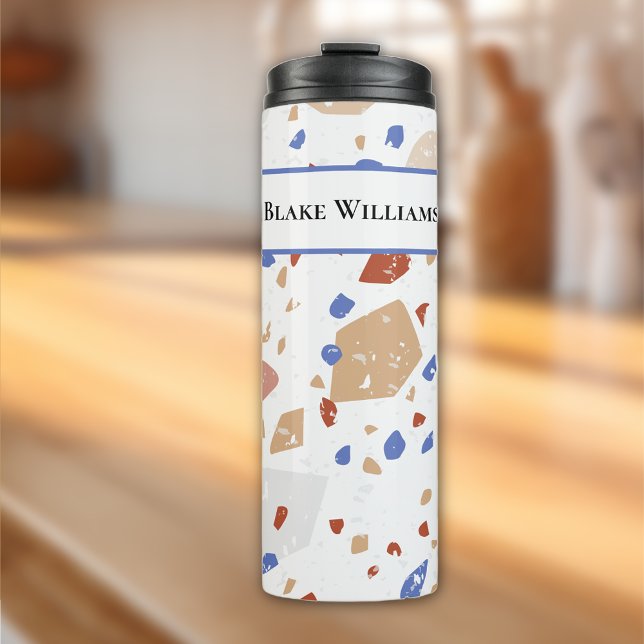 Name, Earth Tones Mosaic Terrazzo Pattern 12oz (Skapare uppladdad)