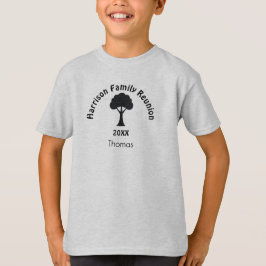 Name, Family Reunion Kids-Youth XS-XL Grey T Shirt