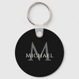 Name Initial Black Personalized Groomsmen Favor Nyckelring