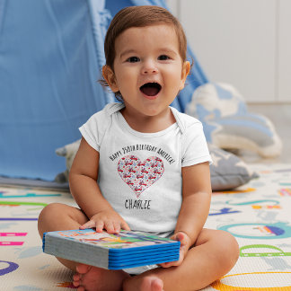 Name, July 4th Red Trucks Heart Newborn - 24mos T Shirt